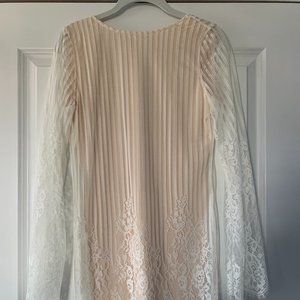 Ivory Lace Backless Dress